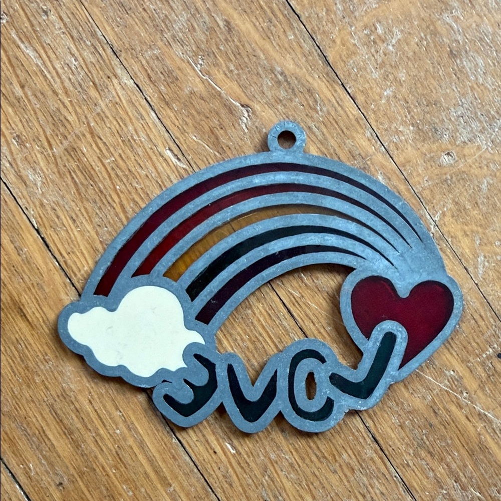 Vintage Rainbow Love Stained Glass Suncatcher - Picture 6 of 8